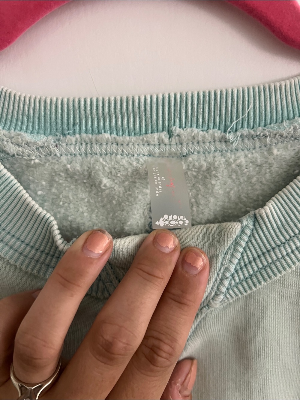 FP Movement by Free People Mint Green Cropped Crewneck Sweatshirt - Picture 4 of 5